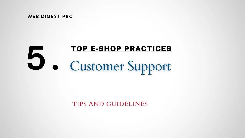 E-shop Practices: Customer Support