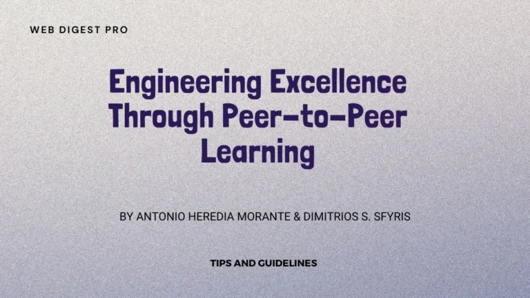 Engineering Excellence Through Peer-to-Peer Learning