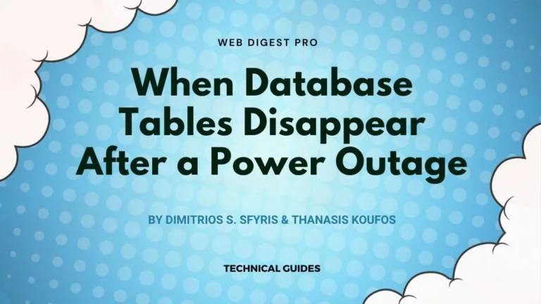 When Database Tables Disappear After a Power Outage